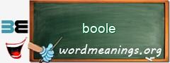 WordMeaning blackboard for boole